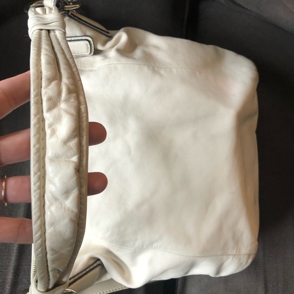 White Leather Coach Purse with Double straps - Picture 3 of 11